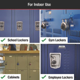 MASTER LOCK COMPANY 1500T Combination Lock, Stainless Steel, 1.87" Wide, Silver/Black, 2/Pack