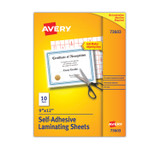 AVERY PRODUCTS CORPORATION 73603 Clear Self-Adhesive Laminating Sheets, 3 mil, 9" x 12", Matte Clear, 10/Pack