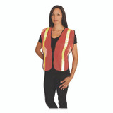 PROTECTIVE INDUSTRIAL PRODUCTS INC PIP 300EVORPOR Hook and Loop Safety Vest, One Size Fits Most, Hi-Viz Orange with Yellow Prismatic Tape