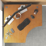 BUSH INDUSTRIES WC57466 Series A Collection Corner Desk, 47.25" x 47.25" x 29.88", Natural Cherry/Slate Gray