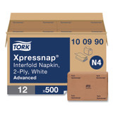 SCA TISSUE Tork® 100990 Xpressnap Interfold Dispenser Napkins, 2-Ply, 6.5 x 8.5, White, 500/Pack, 12 Packs/Carton