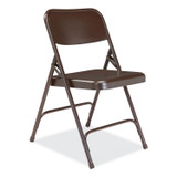 NATIONAL PUBLIC SEATING NPS® 203 200 Series Premium All-Steel Double Hinge Folding Chair, Supports Up to 500 lb, 17.25" Seat Height, Brown, 4/Carton