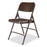 NATIONAL PUBLIC SEATING NPS® 203 200 Series Premium All-Steel Double Hinge Folding Chair, Supports Up to 500 lb, 17.25" Seat Height, Brown, 4/Carton