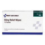 FIRST AID ONLY, INC. PhysiciansCare® by 19002 First Aid Sting Relief Pads, 10/Box