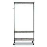 ALERA GR364818BL Wire Shelving Garment Rack, 40 Garments, 48w x 18d x 75h, Black