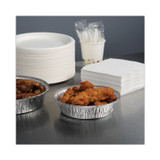 BOARDWALK ROUND7 Round Aluminum To-Go Containers, 250 Gauge, 24 oz, 7" Diameter x 1.47" h, Silver, 500/Carton