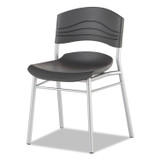 ICEBERG ENTERPRISES 64517 CafeWorks Chair, Supports Up to 225 lb, 18" Seat Height, Graphite Seat/Back, Silver Base, 2/Carton