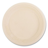 BOARDWALK PLATE9NPFA Bagasse PFAS-Free Dinnerware, Plate, Sugarcane, 9" dia, Tan, 500/Carton