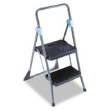 COSCO 11-829GGB Commercial 2-Step Folding Stool, 300 lb Capacity, 20.5 x 24.75 x 39.5, Gray