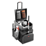 RUBBERMAID COMMERCIAL PROD. 1902465 Executive Quick Clean Janitorial Cart, Synthetic Fabric, 16 Compartments, 14.25" x 16.5" x 25", Dark Gray