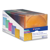 VERBATIM CORPORATION 94178 CD/DVD Slim Case, Assorted Colors, 50/Pack