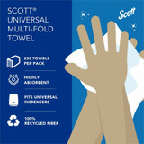 Kimberly-Clark Corporation Scott 01807 Scott 100% Recycled Fiber Multifold Paper Towels with Absorbency Pockets Kimberly-Clark Corporation Scott 01807 Scott 100% Recycled Fiber Multifold Paper Towels with Absorbency Pockets