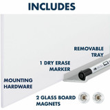 ACCO Brands Corporation Quartet G7442IMW Quartet InvisaMount Magnetic Glass Dry-Erase Board