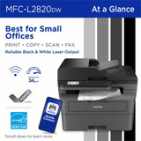 Brother Industries, Ltd Brother MFCL2820DW Brother Wireless MFC-L2820DW Compact Monochrome All-in-One Laser Printer with Copy, Scan and Fax, Duplex and Mobile Printing