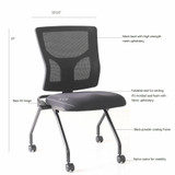 Lorell 62020 Lorell Conjure Mesh Training Chairs