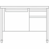 Lorell 66944 Lorell Fortress Series 48" Mobile Right-Pedestal Teachers Desk