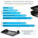 StarTech.com CABSHELFV StarTech.com 2U 16in Universal Vented Rack Mount Cantilever Shelf - Fixed Server Rack Cabinet Shelf - 50lbs / 23kg
