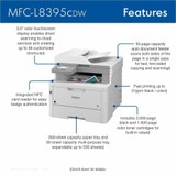 Brother Industries, Ltd Brother MFCL8395CDW Brother Workhorse MFC-L8395CDW Digital Color All-in-One Printer with Wireless Networking and Duplex Print, Scan, and Copy