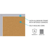 Ghent Manufacturing, Inc Ghent AK412 Ghent Natural Cork Bulletin Board with Aluminum Frame