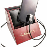 Dacasso Limited, Inc Dacasso A8050 Dacasso Rosewood and Leather Desktop Cell Phone Holder