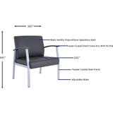 Lorell 67001 Lorell Healthcare Reception Big & Tall Antimicrobial Guest Chair