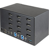 StarTech.com SV231QDPU34K StarTech.com 2 Port Quad Monitor DisplayPort KVM Switch 4K 60Hz UHD HDR, DP 1.2 KVM Switch, 2 Port USB 3.0 Hub, 4x USB HID, Audio, Hotkey