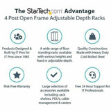StarTech.com 4POSTRACK12U StarTech.com 4-Post 12U Mobile Open Frame Server Rack, 19" Network Rack with Casters, Rolling Rack for Computer/AV/Data/IT Equipment