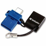 Verbatim America, LLC Microban 99155 64GB Store 'n' Go Dual USB 3.2 Gen 1 Flash Drive for USB-C&trade; Devices - Blue