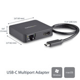 StarTech.com DKT30CHD StarTech.com USB C Multiport Adapter - Portable USB Type-C Mini Dock to 4K UHD HDMI Video - GbE, USB 3.0 Hub - Thunderbolt 3 Compatible