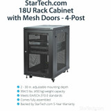 StarTech.com RK1833BKM StarTech.com 18U 19" Server Rack Cabinet 4 Post Adjustable Depth 2-30" w/Casters/Cable Management/1U Shelf, Locking Doors and Side Panels StarTech.com RK1833BKM StarTech.com 18U 19" Server Rack Cabinet 4 Post Adjustable Depth 2-30" w/Casters/Cable Management/1U Shelf, Locking Doors and Side Panels
