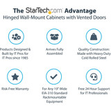 StarTech.com RK12WALHM StarTech.com 4-Post 12U Wall Mount Network Cabinet, 19" Hinged Wall-Mounted Server Rack for IT Equipment, Flexible Lockable Rack Enclosure