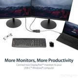 StarTech.com MSTCDP122DP StarTech.com USB-C to Dual DisplayPort 1.2 Adapter, USB Type-C Multi-Monitor MST Hub, Dual 4K 30Hz DP Display Extender/Splitter, Windows