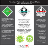 Floortex 1115223ER Ultimat® Polycarbonate Rectangular Chair Mat for Carpets up to 1/2" - 48" x 60" Floortex 1115223ER Ultimat® Polycarbonate Rectangular Chair Mat for Carpets up to 1/2" - 48" x 60"
