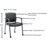 Lorell 30951 Lorell Healthcare Upholstery Guest Chair with Casters