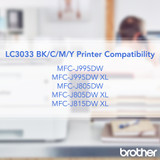 Brother Industries, Ltd Brother LC3033M Brother Genuine LC3033M Single Pack Super High-yield Magenta INKvestment Tank Ink Cartridge
