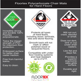 Floortex 1215219ER Ultimat&reg; Polycarbonate Rectangular Chair Mat for Hard Floor - 48" x 60"