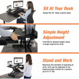 Victor Technology, LLC Victor DCX610 Victor High Rise Height Adjustable Compact Standing Desk with Keyboard Tray