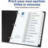 Avery Avery® 11078 Avery® Ready Index Classic Tab Binder Dividers Avery Avery® 11078 Avery® Ready Index Classic Tab Binder Dividers