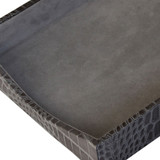 Dacasso Limited, Inc Protacini A6201 Protacini Castlerock Gray Italian Patent Leather Front-Load Letter Tray