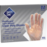 The Safety Zone Safety Zone GDPE-MD Safety Zone Clear Powder Free Polyethylene Gloves
