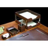 Dacasso Limited, Inc Dacasso D3603 Dacasso 8-Piece Econo-Line Desk Set - Bonded Brown Leather