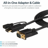 StarTech.com HD2VGAMM6 StarTech.com HDMI to VGA Cable - 6 ft / 2m - 1080p - 1920 x 1200 - Active HDMI Cable - Monitor Cable - Computer Cable StarTech.com HD2VGAMM6 StarTech.com HDMI to VGA Cable - 6 ft / 2m - 1080p - 1920 x 1200 - Active HDMI Cable - Monitor Cable - Computer Cable