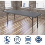 Dorel Industries, Inc Dorel 60526SGY1E Dorel Zown Corner Blow Mold Large Folding Table