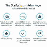 StarTech.com CABSHELF22V StarTech.com 2U 22in Vented Rack Mount Shelf - Fixed 22 inch Deep antilever Rackmount Tray for Server Rack Cabinet Shelf - 50lbs / 23kg StarTech.com CABSHELF22V StarTech.com 2U 22in Vented Rack Mount Shelf - Fixed 22 inch Deep antilever Rackmount Tray for Server Rack Cabinet Shelf - 50lbs / 23kg
