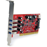 StarTech.com PCIUSB3S4 StarTech.com 4 Port PCI SuperSpeed USB 3.0 Adapter Card with SATA/SP4 Power - 5Gbps