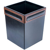 Dacasso Limited, Inc Dacasso A8403 Dacasso Walnut & Leather Waste Basket