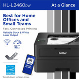 Brother Industries, Ltd Brother HLL2460DW Brother Wireless HL-L2460DW Compact Monochrome Laser Printer, Duplex and Mobile Printing