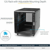 StarTech.com RK1236BKF StarTech.com 12U 36in Knock-Down Server Rack Cabinet with Casters StarTech.com RK1236BKF StarTech.com 12U 36in Knock-Down Server Rack Cabinet with Casters