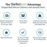 StarTech.com RK1820WALHM StarTech.com 4-Post 18U Wall Mount Network Cabinet, 19" Hinged Wall-Mounted Server Rack for Data / IT Equipment, Lockable Rack Enclosure StarTech.com RK1820WALHM StarTech.com 4-Post 18U Wall Mount Network Cabinet, 19" Hinged Wall-Mounted Server Rack for Data / IT Equipment, Lockable Rack Enclosure