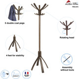 Alba, Inc Alba PMCAFE Alba High-capacity Wood Coat Stand